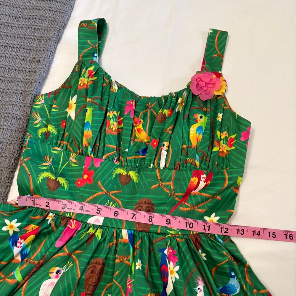 Disney Parks Enchanted Tiki Room Dress Women's XS Fit To Flare Disneyland Birds - Picture 5 of 13